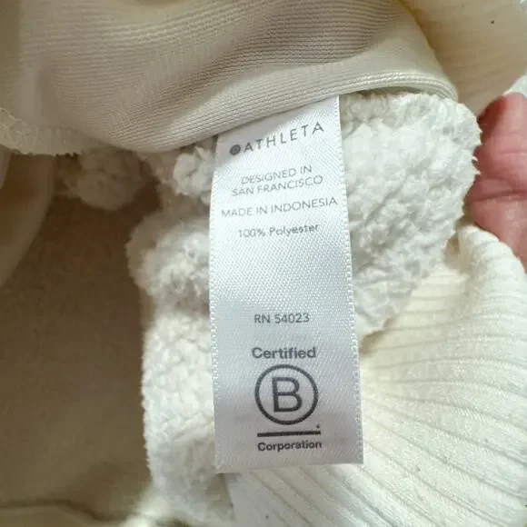 Athleta Talus Sherpa Half Zip Pullover Ivory Cream Small - Picture 7 of 8